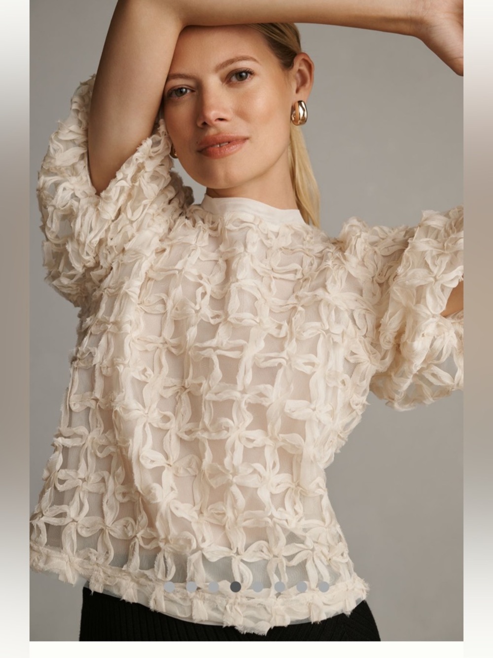 Anthropologie | Sarah Hann Karla Textured Top | Size M - Picture 4 of 13